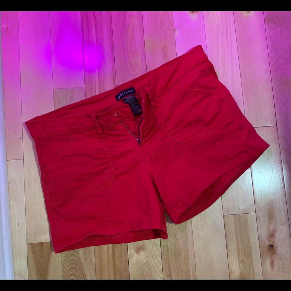 Jules + James all red jean shorts - Picture 4 of 4